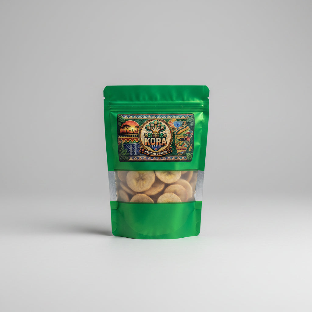 Plantain Chips with Himalayan Pink Salt – African Snack | Kora Treats