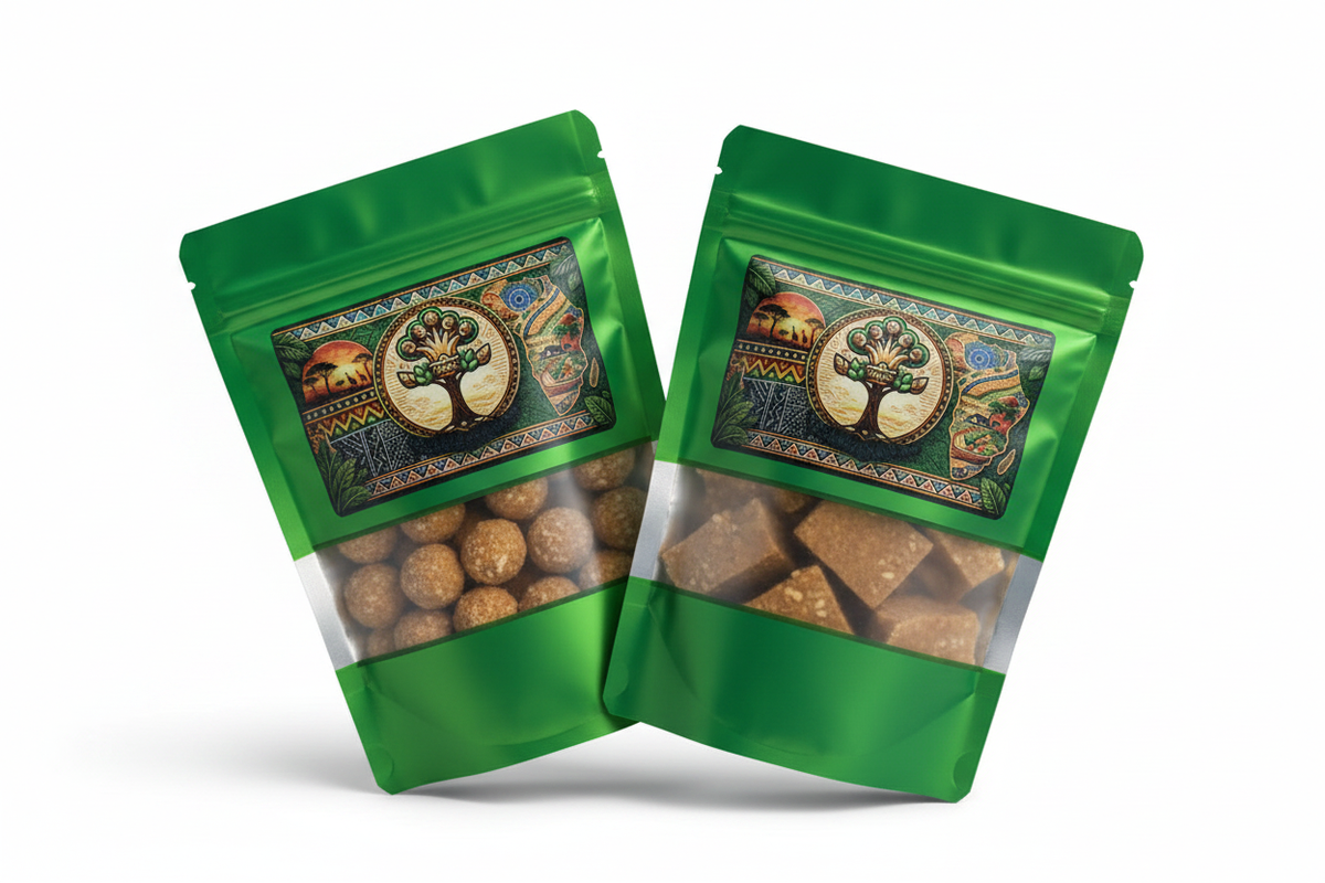 Nkate Cake & Groundnut Sweet Bundle – Angled Duo